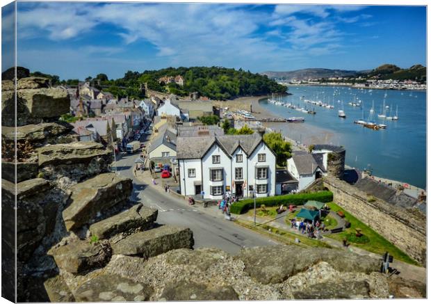 Conwy Harbour and Town Canvas Print by simon alun hark