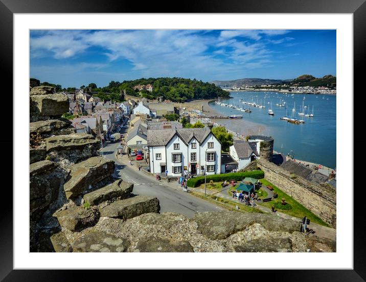 Conwy Harbour and Town Framed Mounted Print by simon alun hark