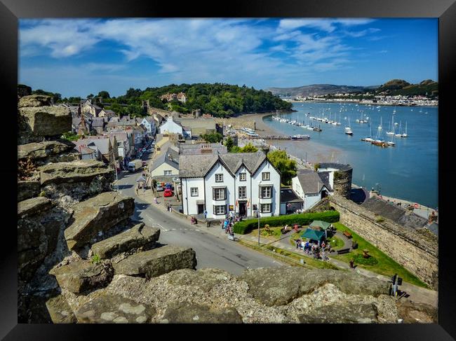 Conwy Harbour and Town Framed Print by simon alun hark