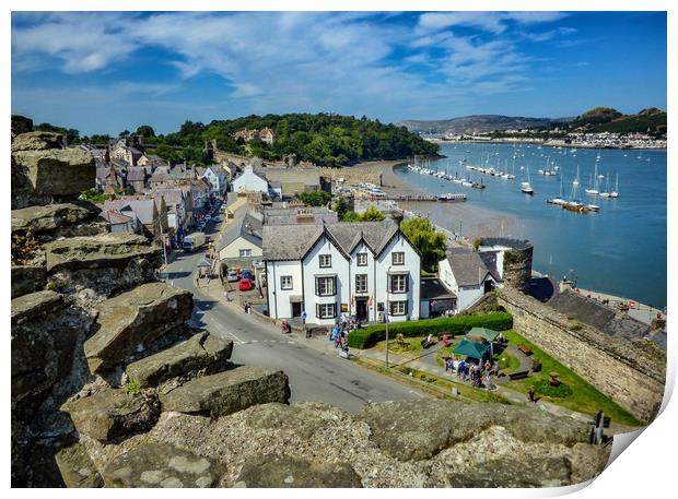 Conwy Harbour and Town Print by simon alun hark
