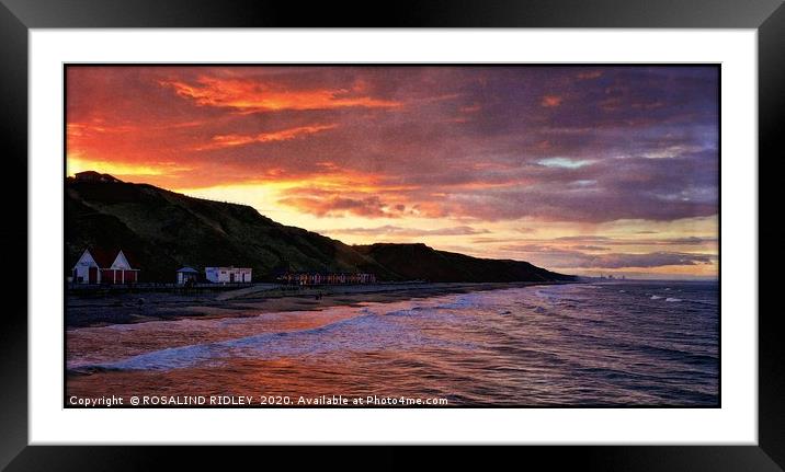 "Cloudy sunset at Saltburn" Framed Mounted Print by ROS RIDLEY
