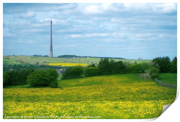 Emley Moor Transmitter Print by Alison Chambers