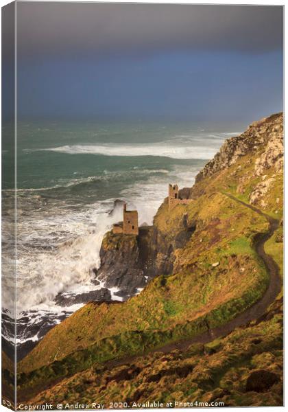 Botallack Storm Canvas Print by Andrew Ray