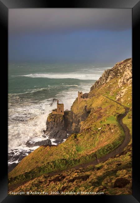 Botallack Storm Framed Print by Andrew Ray