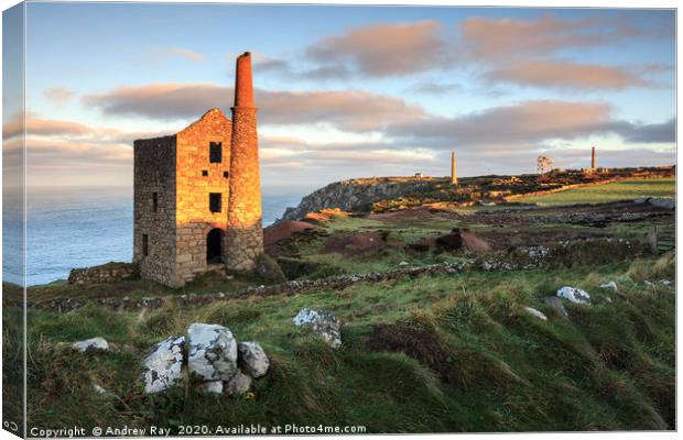 First Light at Wheal Owles Canvas Print by Andrew Ray