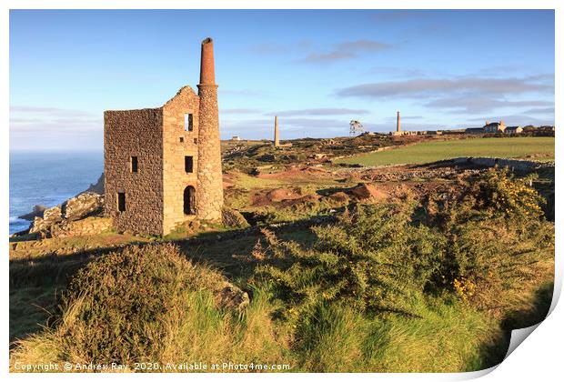 Morning at Wheal Owles Print by Andrew Ray