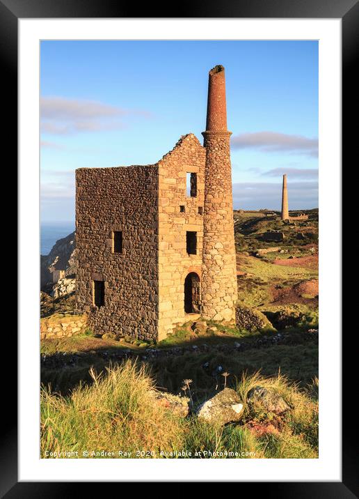 Wheal Owles Engine House Framed Mounted Print by Andrew Ray