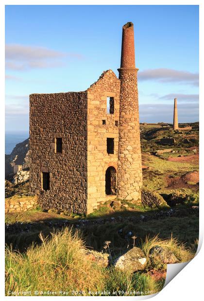 Wheal Owles Engine House Print by Andrew Ray