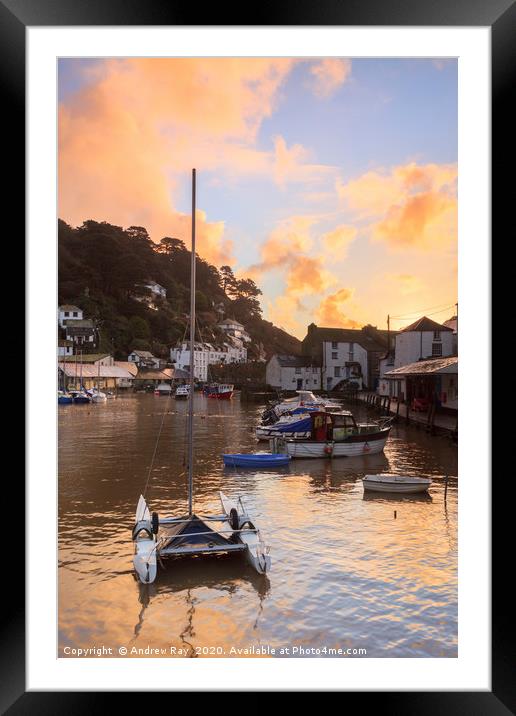 Sunrise at Polperro Framed Mounted Print by Andrew Ray
