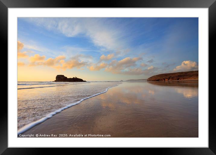 Waters Edge (Perranporth) Framed Mounted Print by Andrew Ray