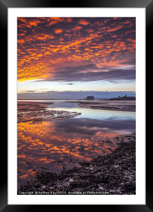 Sunset over Roa Island Framed Mounted Print by Andrew Ray