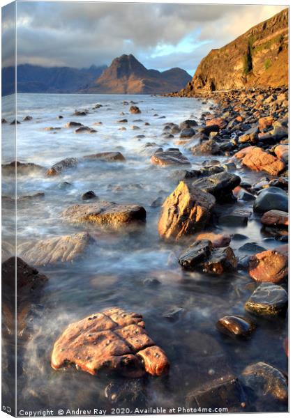 Rocks at Elgol Canvas Print by Andrew Ray