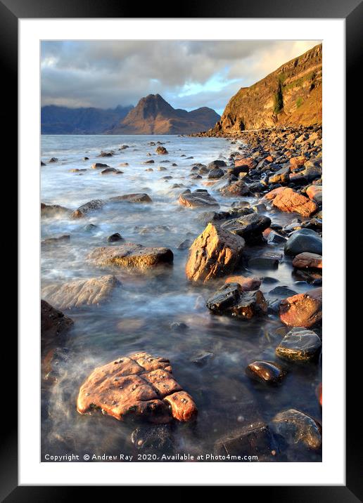 Rocks at Elgol Framed Mounted Print by Andrew Ray