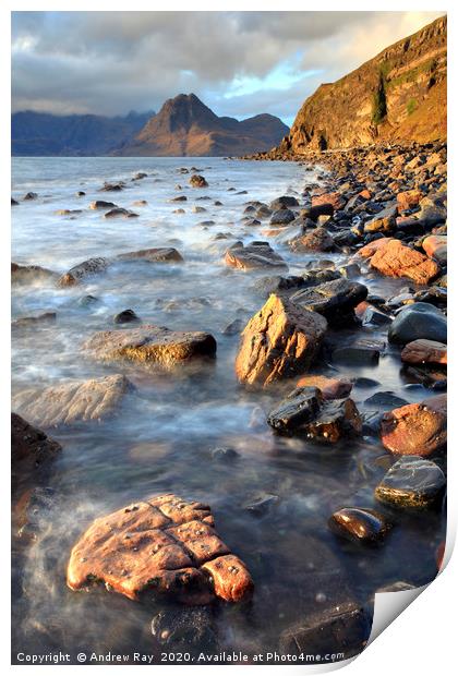 Rocks at Elgol Print by Andrew Ray