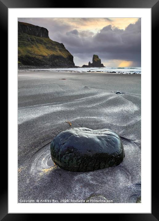 Talisker Beach Framed Mounted Print by Andrew Ray