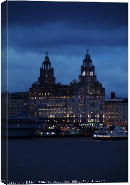 Dark and Broody Liverpool at Night Canvas Print by Liam Neon