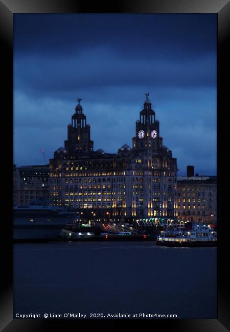 Dark and Broody Liverpool at Night Framed Print by Liam Neon