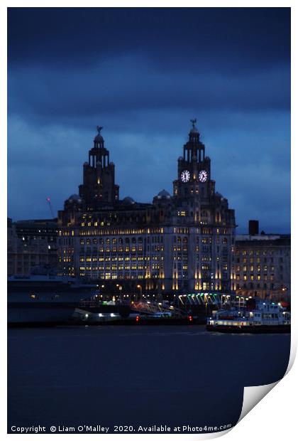Dark and Broody Liverpool at Night Print by Liam Neon