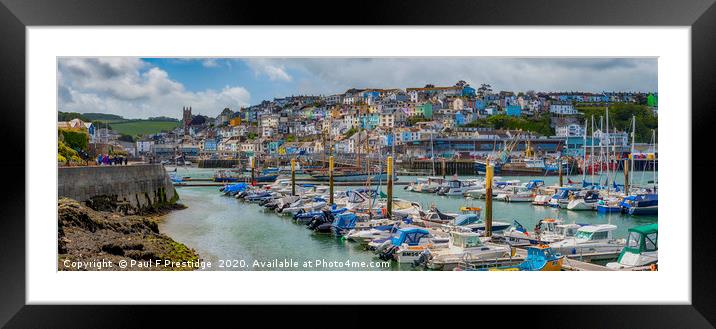 Brixham Marina and Harbour Panorama Framed Mounted Print by Paul F Prestidge