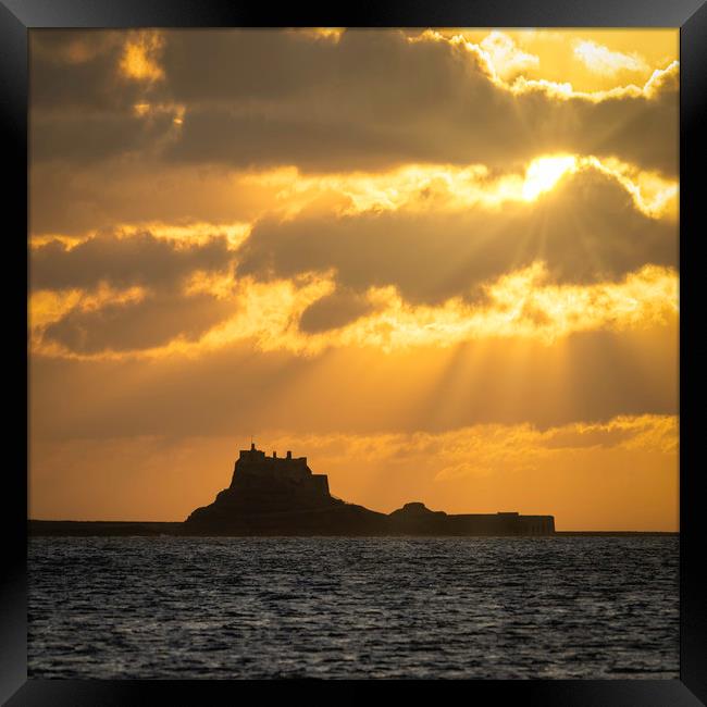 Rays of Hope Over Lindisfarne Framed Print by Paul Appleby