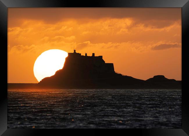 Sunrise - Holy Island Framed Print by Paul Appleby