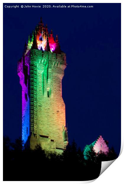 Wallace Monument NHS colours Print by John Howie