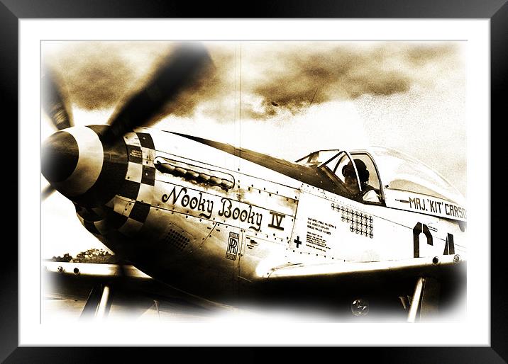 Advanced Sepia classic P51D looking image Framed Mounted Print by Jordan Brannen