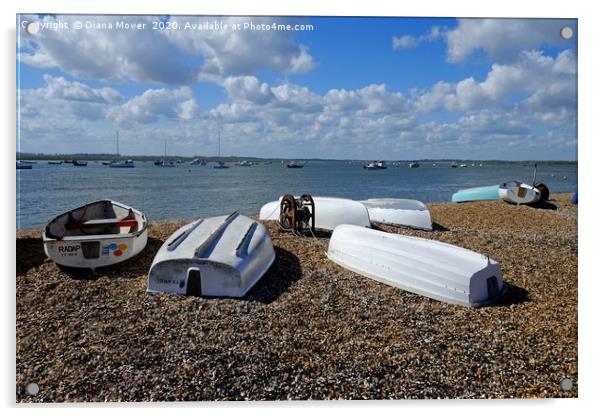  Bawdsey Quay Boats Acrylic by Diana Mower