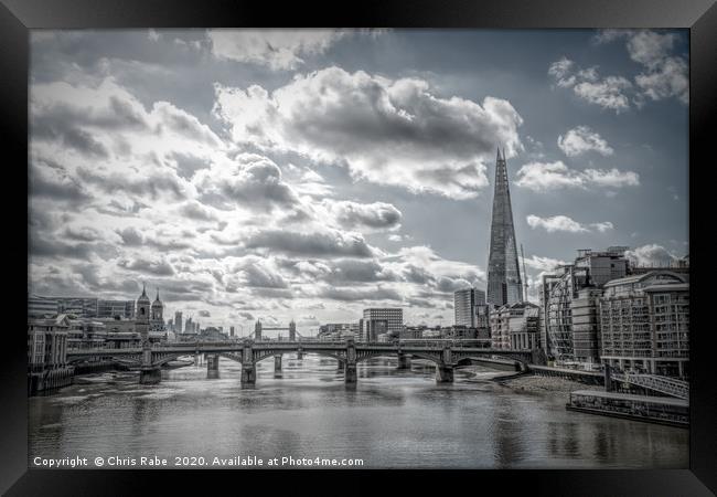 The Shard and The Thames river Framed Print by Chris Rabe
