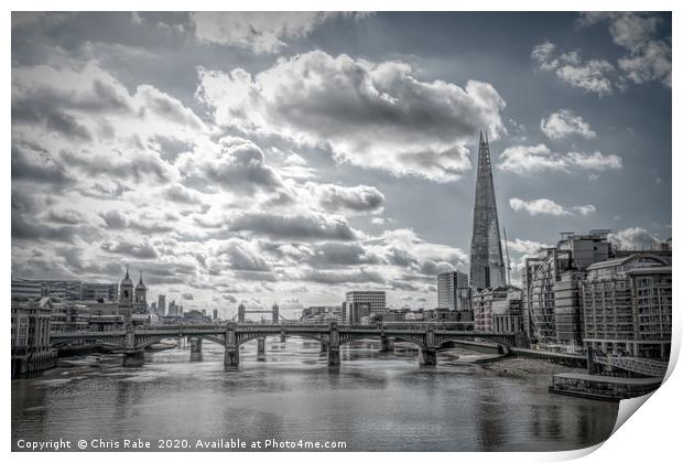 The Shard and The Thames river Print by Chris Rabe