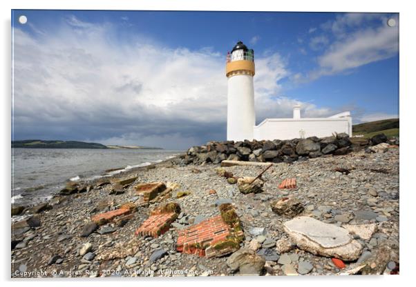 Cairnryan Lighthouse Acrylic by Andrew Ray