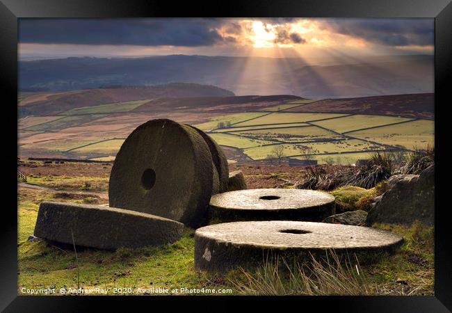 Mill Stones (Stanage Edge) Framed Print by Andrew Ray