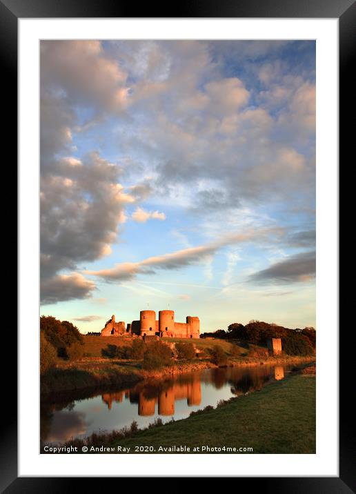 Clouds Over Rhuddlan Castle Framed Mounted Print by Andrew Ray