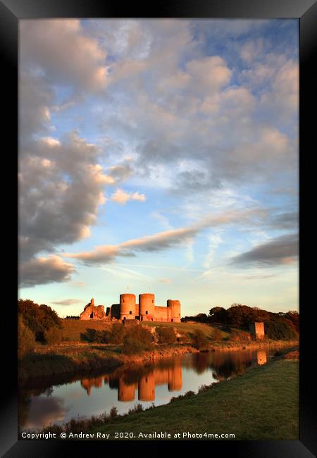 Clouds Over Rhuddlan Castle Framed Print by Andrew Ray
