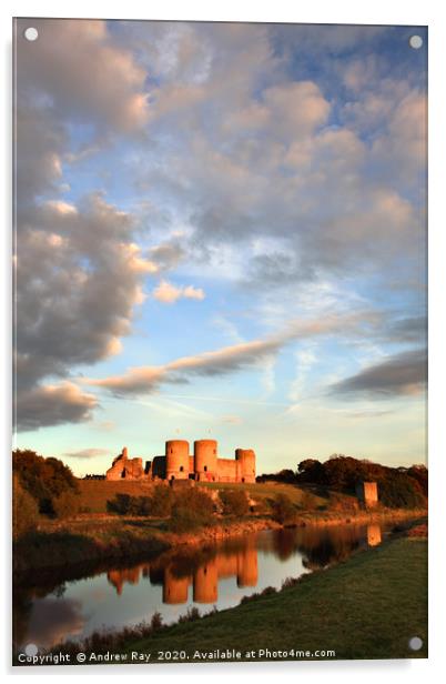 Clouds Over Rhuddlan Castle Acrylic by Andrew Ray