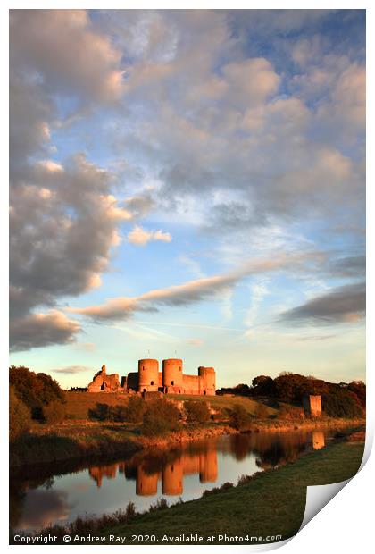 Clouds Over Rhuddlan Castle Print by Andrew Ray