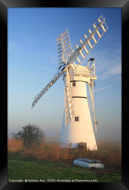 Thurne Windmill Framed Print by Andrew Ray