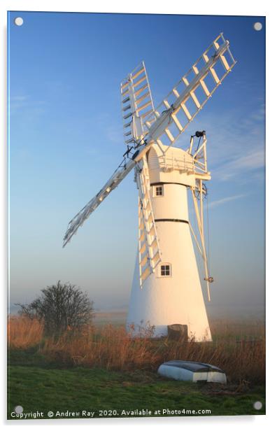 Thurne Windmill Acrylic by Andrew Ray