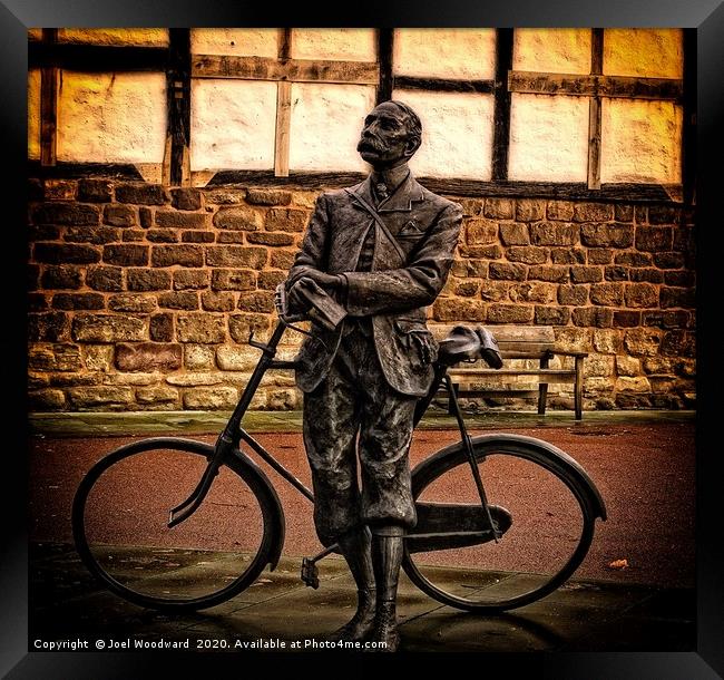 Elgar the Sunbeam Bicycle Man Framed Print by Joel Woodward