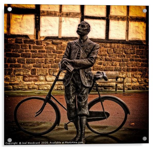 Elgar the Sunbeam Bicycle Man Acrylic by Joel Woodward