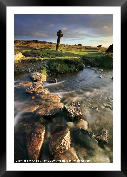 Stream at Windy Post (Dartmoor) Framed Mounted Print by Andrew Ray