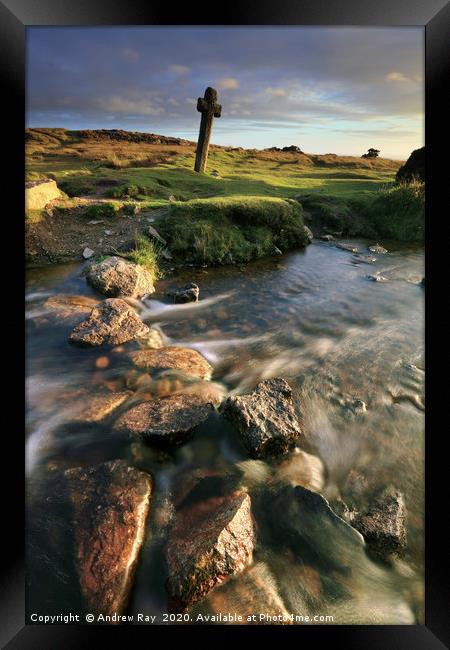 Stream at Windy Post (Dartmoor) Framed Print by Andrew Ray