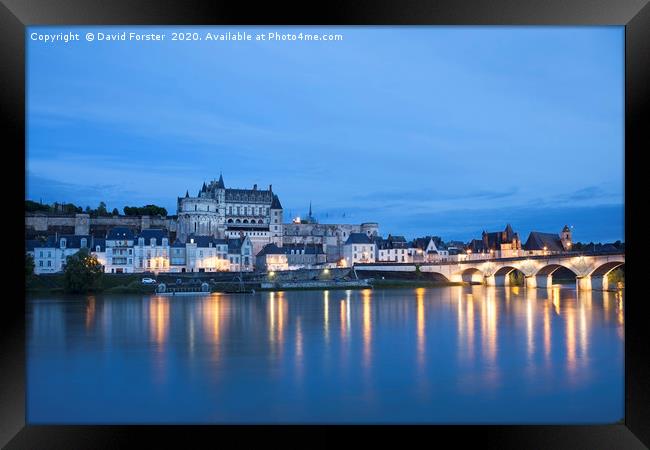 Evening Calm, Amboise and the Loire River, France Framed Print by David Forster