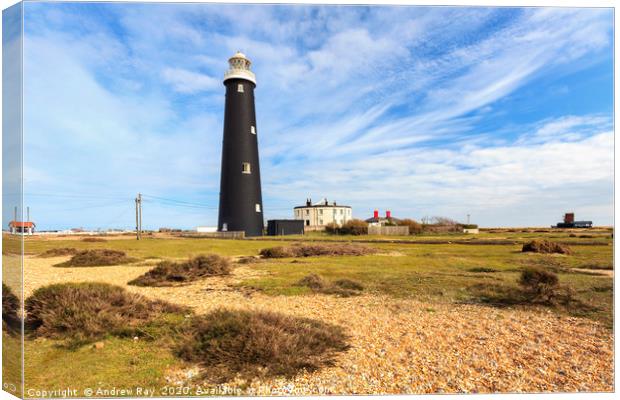 Dungeness Lighthouse Canvas Print by Andrew Ray