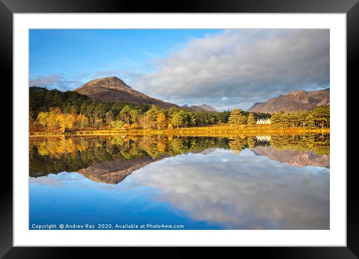 Reflections in Loch Coulin Framed Mounted Print by Andrew Ray