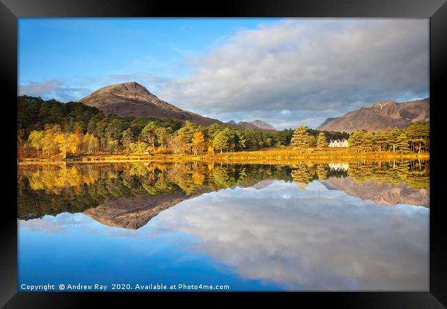Reflections in Loch Coulin Framed Print by Andrew Ray