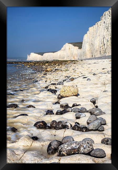 Rocky Shore (Seven Sisters) Framed Print by Andrew Ray