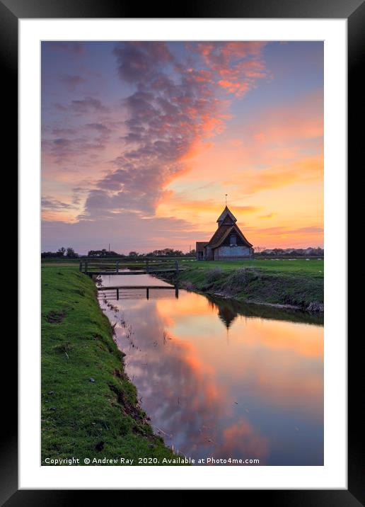 Sunset at Fairfield Church Framed Mounted Print by Andrew Ray