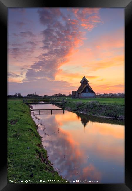 Sunset at Fairfield Church Framed Print by Andrew Ray