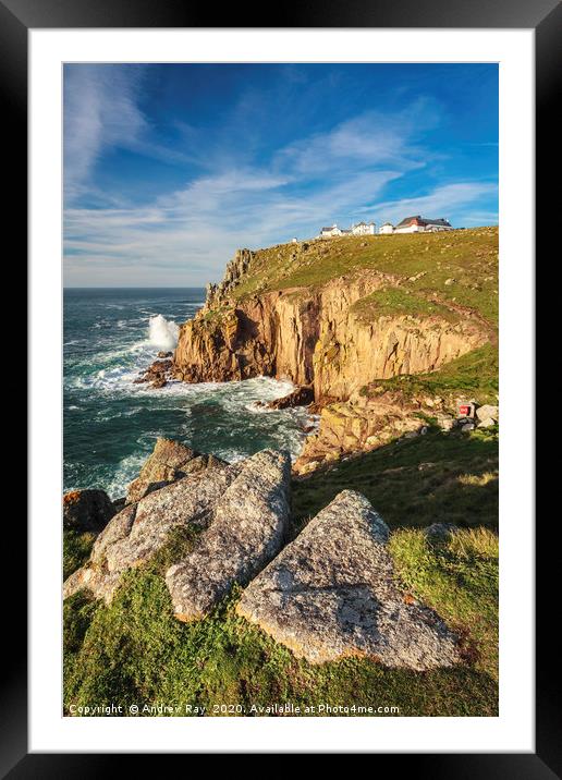 Greeb Zawn (Lands End) Framed Mounted Print by Andrew Ray